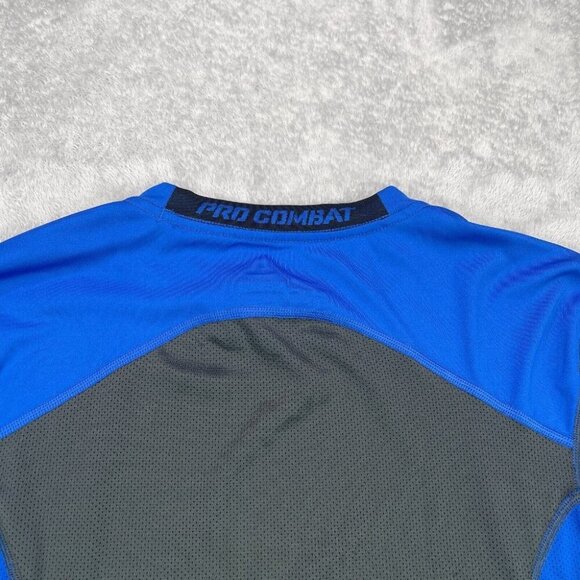 Nike Pro Combat Ken Griffey Baseball Shirt Fitted Mens Medium Blue 3/4 Swimgman - Picture 11 of 15